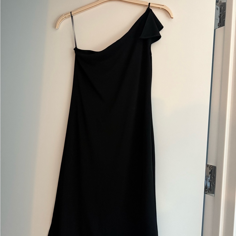Vintage 2000s y2k necessary objects Black One-Shoulder mini Dress small
